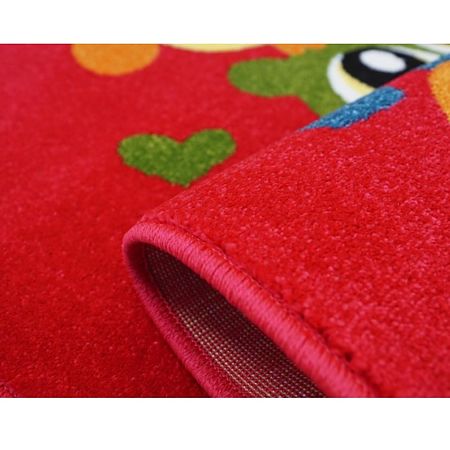 Covor modern Kolibri 11207-120, polipropilena, multicolor cu bufnite mici, 80 x 150 cm