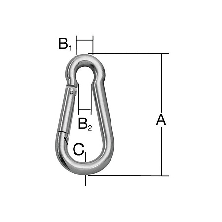 Carlig carabina, otel, 120 x 16 x 11 mm