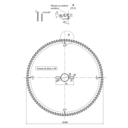 Panza circular HW 300x3 2x30 Z=96 | MatHaus