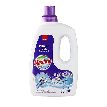 Detergent lichid pentru rufe Sano Maxima, mountain fresh, 60 spalari, 3 L