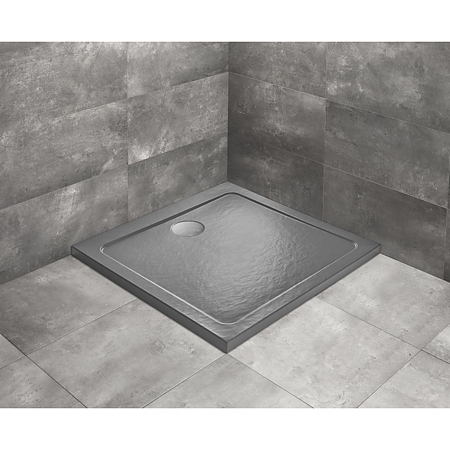 Cada de dus Radaway Doros C Stone, acril, antibacteriana, antracit, 90 x 90 cm