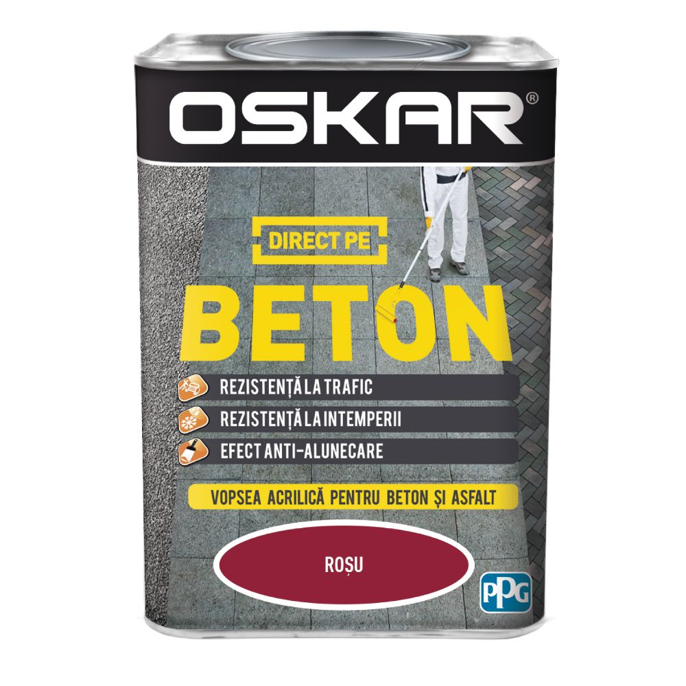 Email Oskar Direct pe Beton, rosu, interior/exterior, 0,75 L