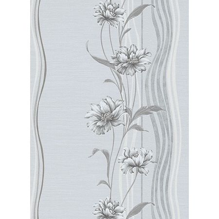 Tapet modern Erisman 1005510, gri, vinil cu model flori, 53 cm