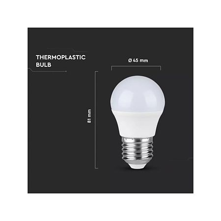 Bec LED G45, glob, E27, 8 W, lumina calda 3000 K