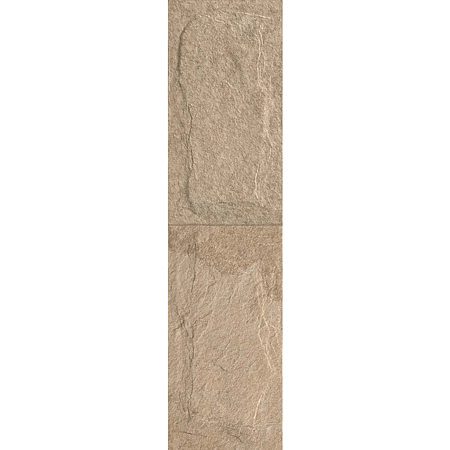 Gresie portelanata interior-exterior Kai Ceramics Samos, bej, aspect de piatra, finisaj rustic, 15,5 x 60,5 cm