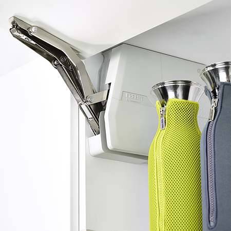 Mecanism deschidere usi dulap Kesseboehmer Free Flap Mini tip B, H front 200 - 450 mm, 90° / 107°, gri