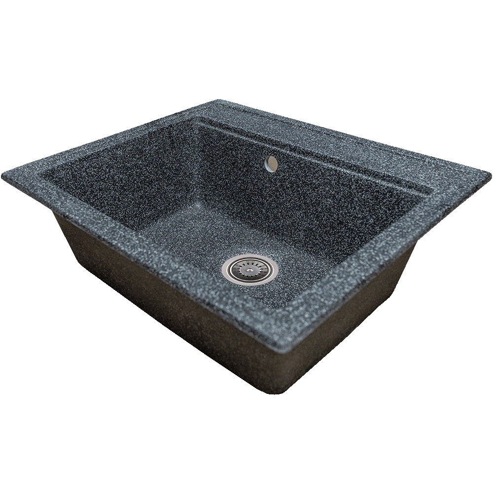 Chiuveta bucatarie Hausberg Vena, granit-compozit, negru, 1 cuva dreptunghiulara, 59 x 51 cm bucătărie