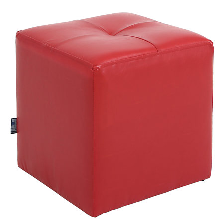 Taburet Cool tapiterie imitatie de piele, rosu IP21900, 36 x 36 x 38 cm