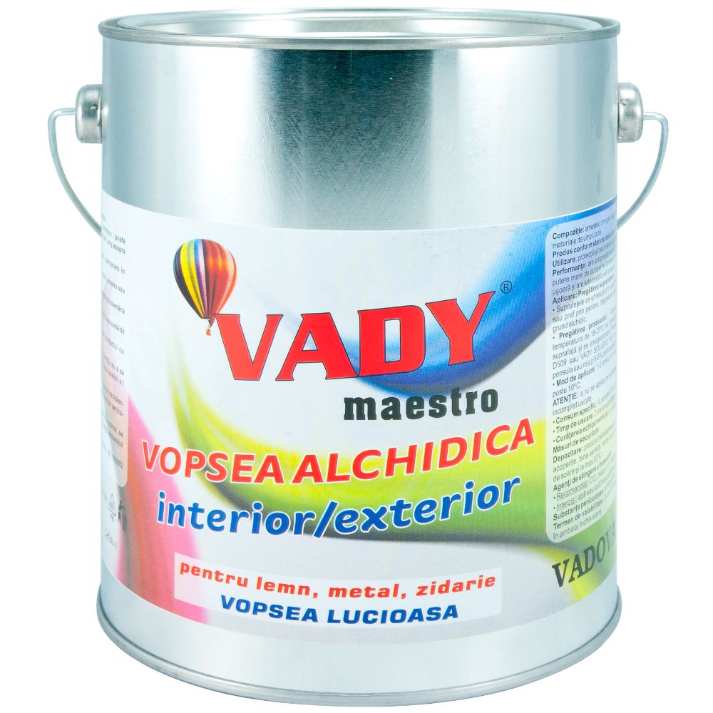 Vopsea alchidica Vady, bronz aluminiu, interior/exterior, 2,5 l