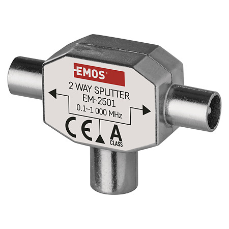 Splitter 2 Output - 1 Input Emos, zinc, IP20, 17 × 32 × 23 mm
