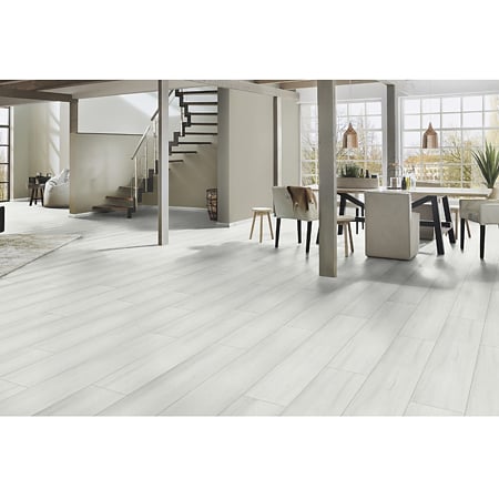 Parchet laminat 10 mm Kronospan Atlantic K475 Virgin Scandi Larch, nuanta deschisa, clasa de trafic 33, twin click + si 1click2go pure +, 1288 x 195 mm