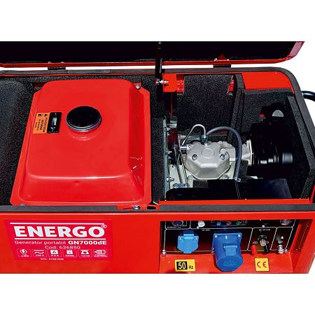 Generator portabil carcasat cu roti Energo Pmax GN7000dE, diesel, 7 KW, rezervor 17 l