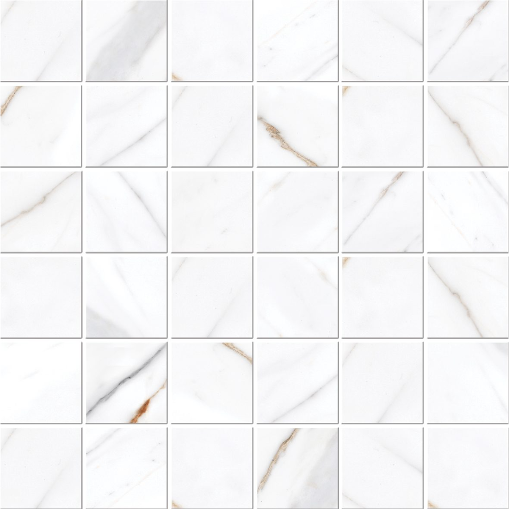 Faianta baie Cesarom Statuario, alb, lucios, aspect de marmura, 30 x 30 cm alb