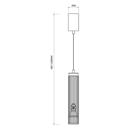 Suspensie Vertical, 1xGU10, 8 W, aluminiu, negru