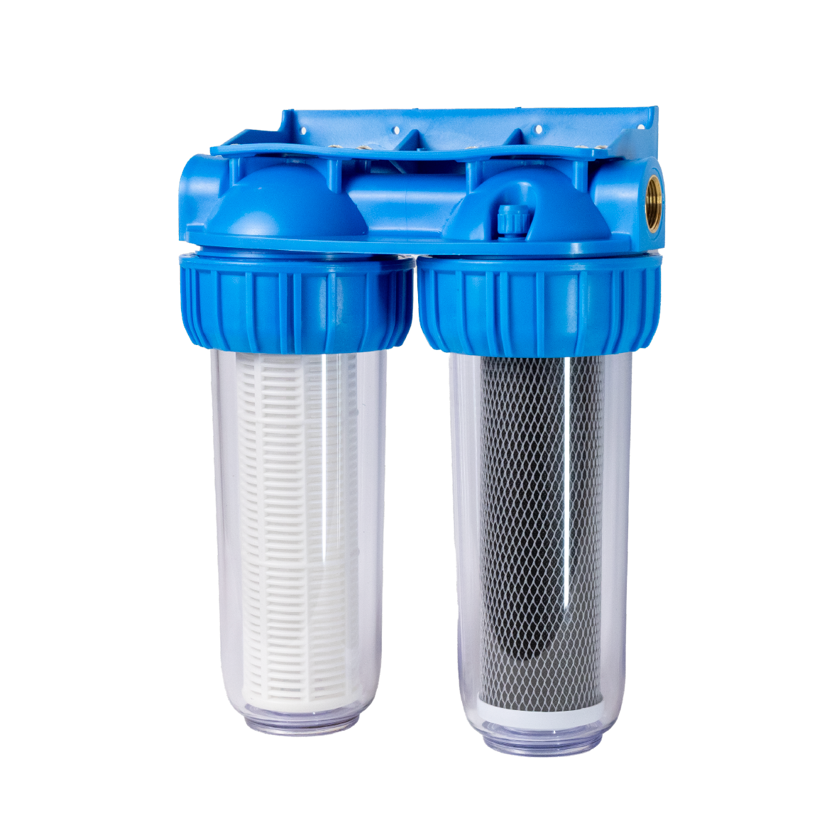 Filtru de apa, cartuse filtrante, sita + carbune activ, 10” cu 1” in linie