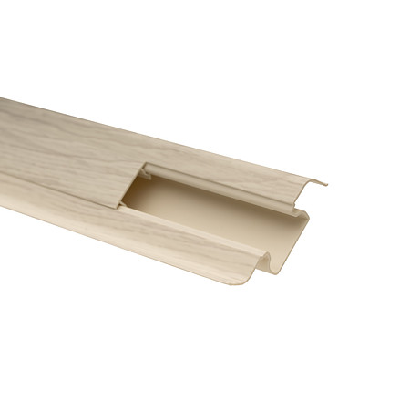 Plinta parchet cu canal dublu si margini flexibile Set 10456-6020 Triton, crem, 2500 x 52 x 22.5 mm