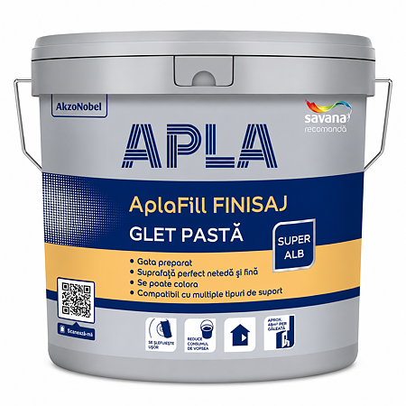 Glet pasta  gata preparat interior, AplaFill Finisaj, alb, 5 Kg