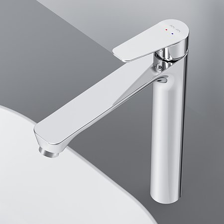 Baterie inalta pentru lavoar AM.PM Hit FTA92000, monocomanda, montaj blat, alama, finisaj cromat, cartus ceramic 35 mm