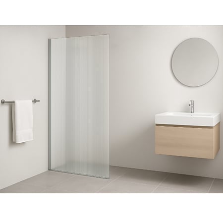 Paravan dus / walk in Sanotechnik Sanoflex L90, sticla securizata, riflata, tratament Easy Clean, grosime 6 mm, fara accesorii, 88–99 × 200 cm