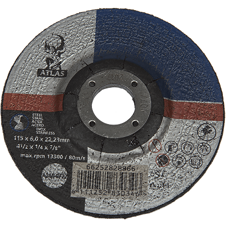 Disc polizare metale Atlas 115x22,23x6 mm