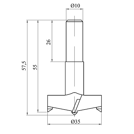 Freza de precizie pentru balamale HW/35/S10X26 RD LEITZ