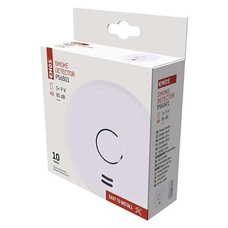 Senzor de fum Emos GS536-H01, cu fir, 9 V, 85 dB