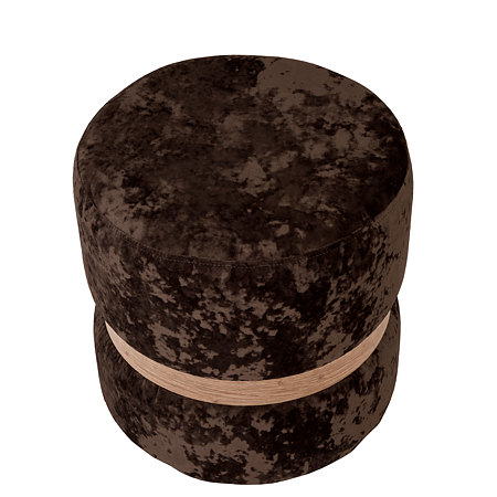 Taburet Ring, inel stejar, catifea maro E60, rotund, 38 x 38 x 40 cm