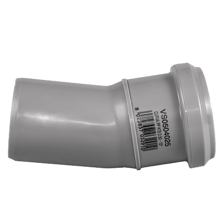 Cot PP pentru canalizare interioara Valrom, gri, 50 mm, 15 grade Cot PP pentru canalizare interioara Valrom, gri, 50 mm, 15 grade