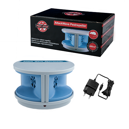 Alarma cu ultrasunete impotriva rozatoarelor “Attack Wave PestRepeller" Pest Stop, 9V, 160 g