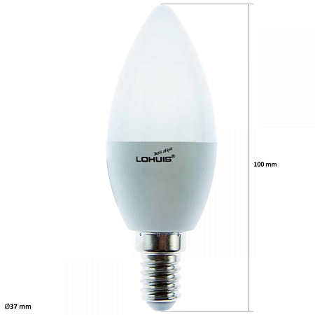 Bec LED lumanare Lohuis E14, 5W, 400 lm, lumina rece