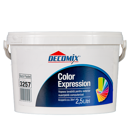 Vopsea lavabila exterior Decomix Color Expression, Baza Pastel, 2.5 l