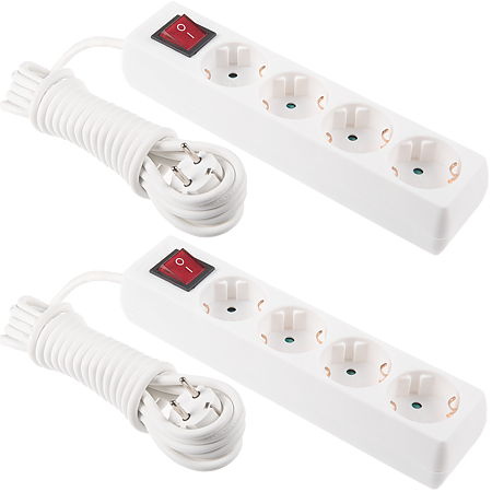 Prelungitor cu protectie copii si intrerupator Shuko, sectiune conductor 1.5 mmp, 4 prize, 3 m