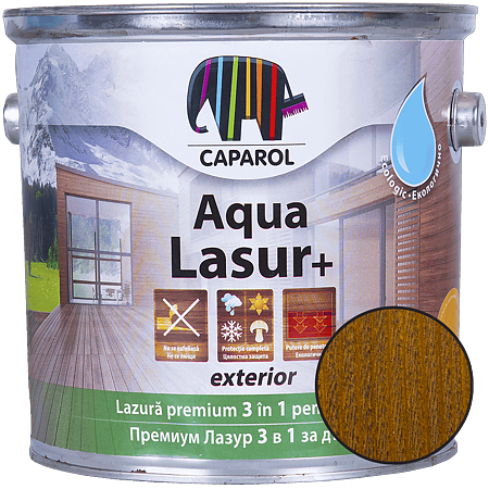 Lazura pentru lemn de exterior Caparol Aqua Lasur +, nuc, 2.5 l