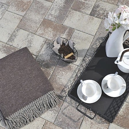 Pavaj Semmelrock Rettango Combi, patrat si dreptunghi, cappuccino, grosime 6 cm