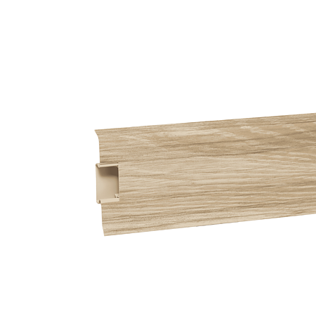 Plinta cu canal cablu pentru parchet Korner Siena 80, PVC, stejar Art Nouveau 806, 2500 x 20 x 80 mm