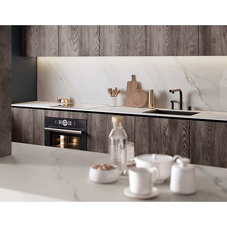 Blat bucatarie Kronospan Slim Line Plus K551 SU Calacatta Olympus, finisaj mat, marmura, 4100 x 650 x 12 mm
