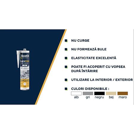 Etansant si adeziv poliuretanic, Bostik Flexpro PU 811, gri antracit, 300 ml