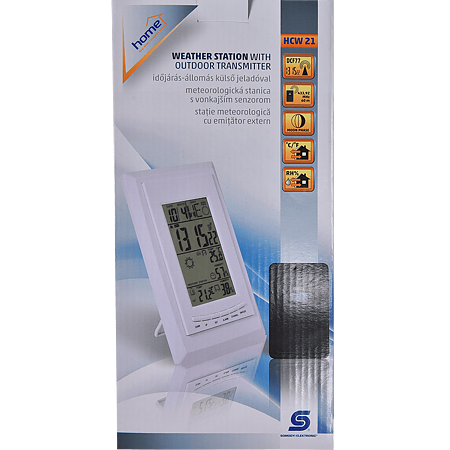 Statie meteorologica Home Somogyi Elektronic HCW 21, ecran LCD, ceas, radio, emitator extern Statie meteorologica Home Somogyi Elektronic HCW 21, ecran LCD, ceas, radio, emitator extern