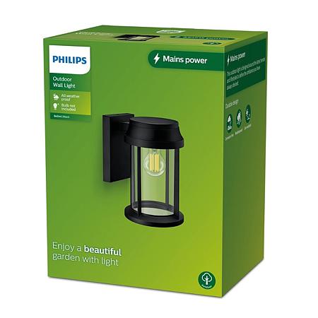 Aplica exterior Philips Bellini Max, aluminiu, 25 W, negru, rotunda, IP44