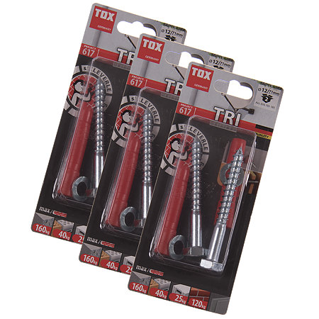 Diblu Tri cu surub, pentru fixari in beton, Ø 12 mm, L 71 mm, 2 buc
