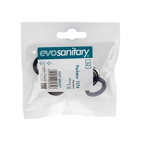 Perlator Evosanitary 1174, filet exterior, alama/plastic, cromat, diametru 24 mm