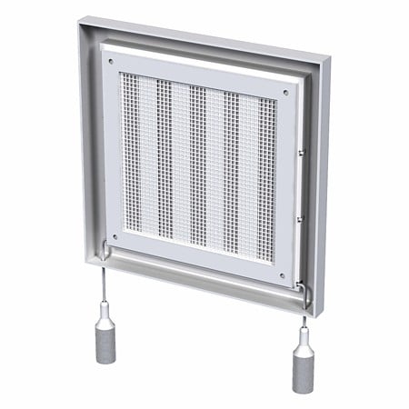 Grila Vents, PVC, reglaj manual, alb, 186 x 186 mm