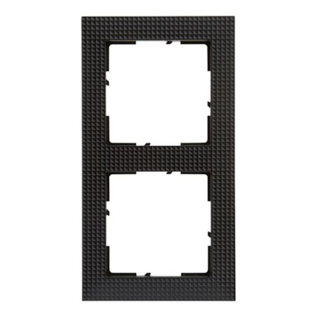Rama de aparataj Legrand, New Suno, 2 module, PVC, negru cadrilat
