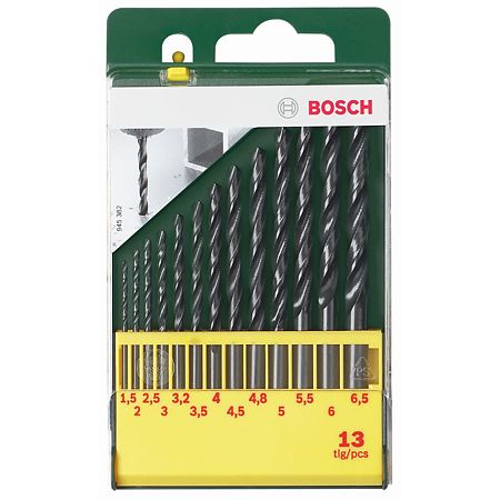 Set 13 burghie Bosch HSS-R, mandrina standard, pentru metal, 1.5-6.5 mm