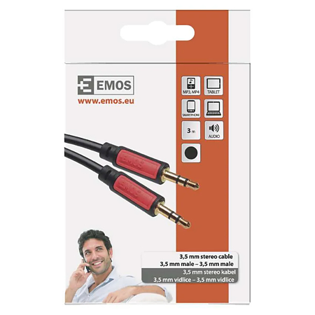 Cablu audio Jack stereo Emos, tata - tata 3.5 mm, 3 m