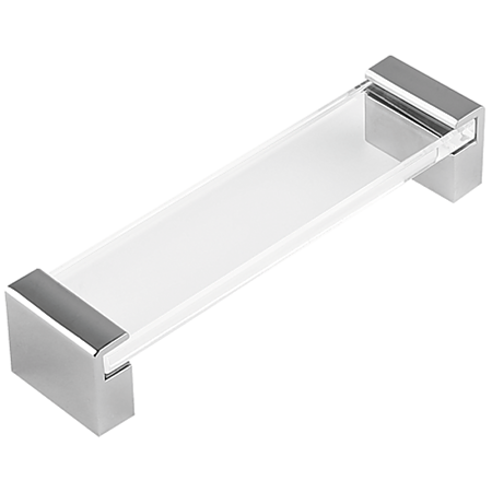 Maner plastic transparent Teko 8170, terminatii mat-crom, 96 mm