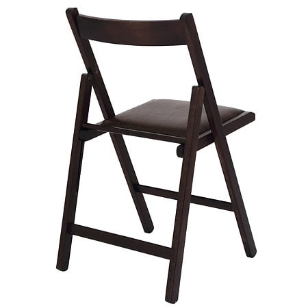 Scaun pliabil lemn Basic, wenge, sezut piele ecologica, 79 x 42 cm