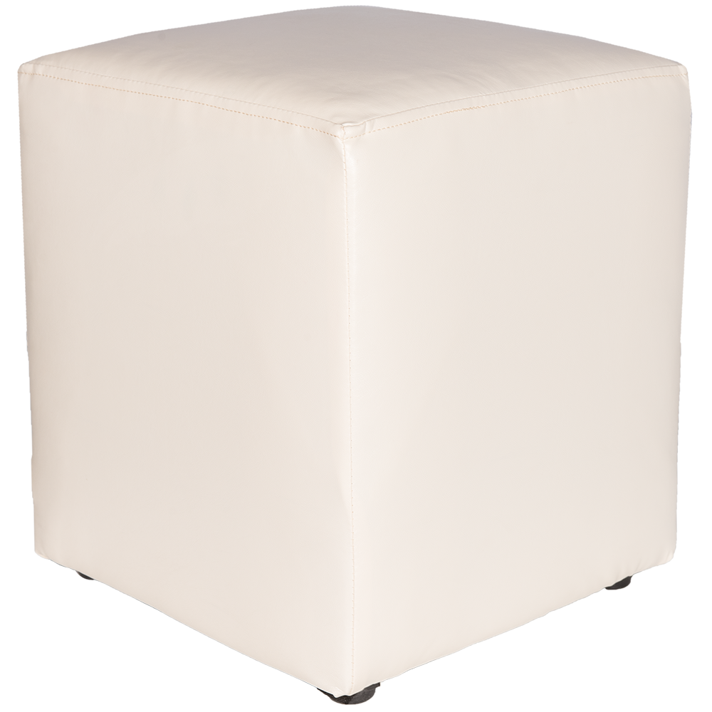 Taburet Cube, tapiterie piele ecologica, crem IP21834, 45x37x37 cm