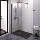 Paravan dus walk-in Roca District, sticla 8 cm, profil negru, 100 x 200 cm