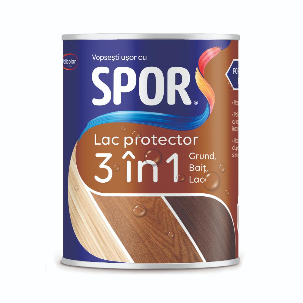 Lac Pentru Lemn Spor 3 In 1, Mahon, Pe Baza De Solvent, Interior/exterior,  0.75 L